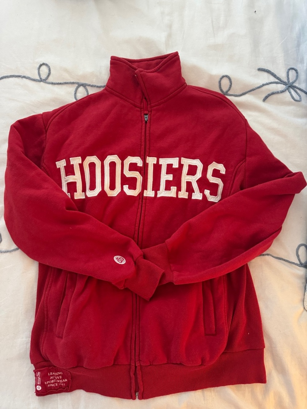 Hoosiers Red Full-Zip Fleece Jacket
